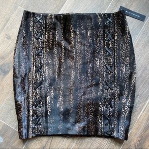 NWT Elie Tahari ponyhair lace up miniskirt